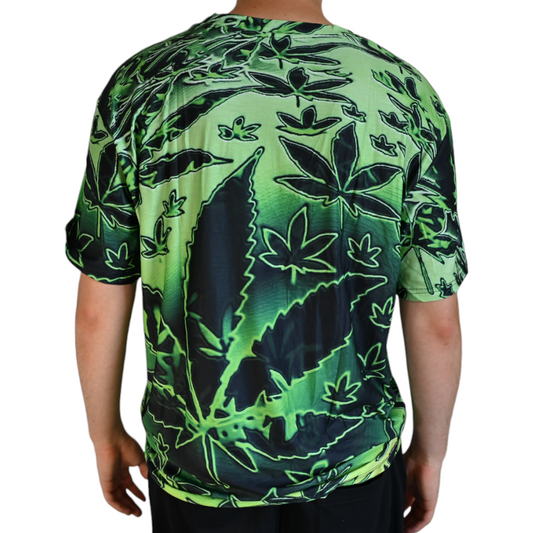 T-shirt Cannabis Psychédélique Vert – détail 2