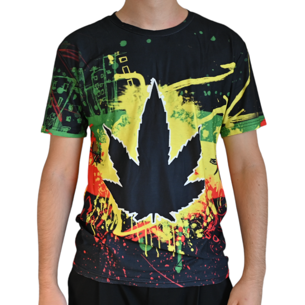 T-shirt Cannabis Rasta peinture – vue principale