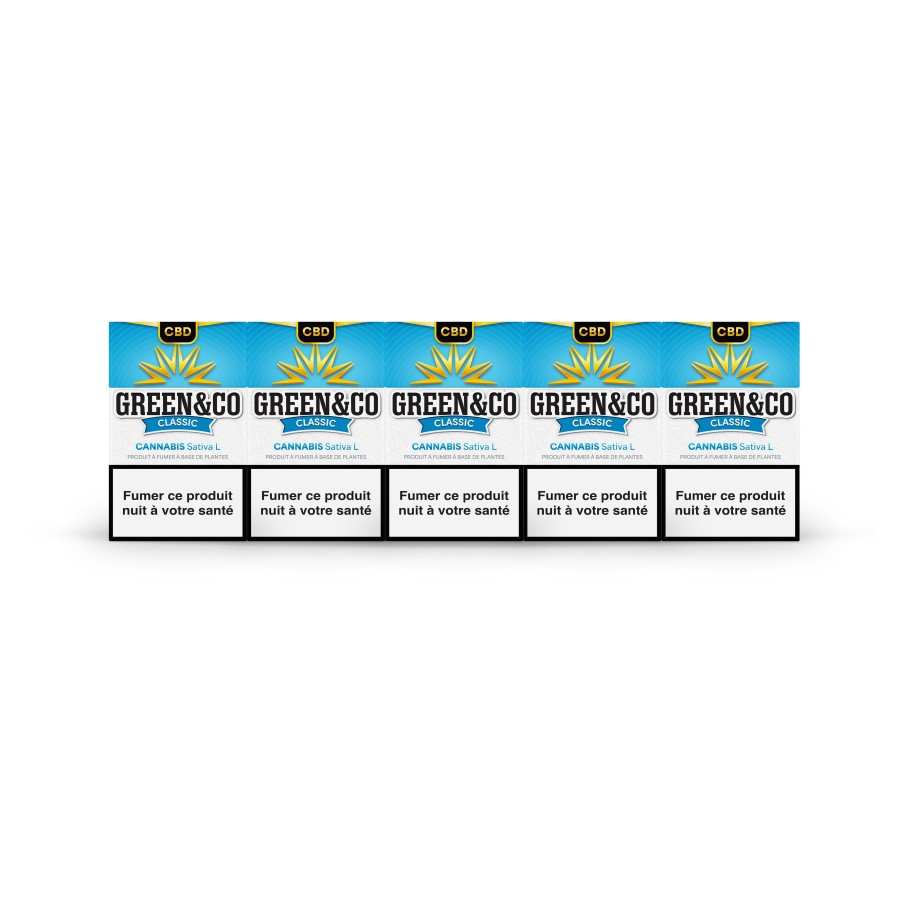 Cigarettes CBD Green&Co Classic - Pack de 20 Pre-Rolls - CBDelys