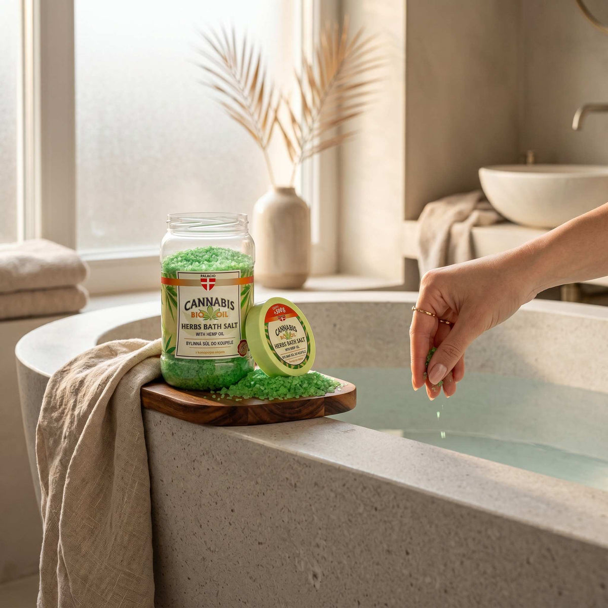Sel de bain au chanvre BIO - Détente & soin de la peau Palacio - CBDelys