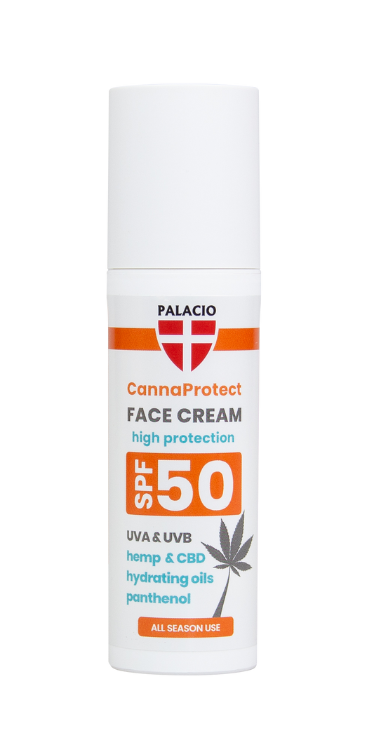 CannaProtect Crème Visage SPF50 au Chanvre & CBD, 50 ml Palacio - CBDelys