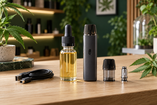 E-liquide CBD, pod rechargeable et accessoires de vape