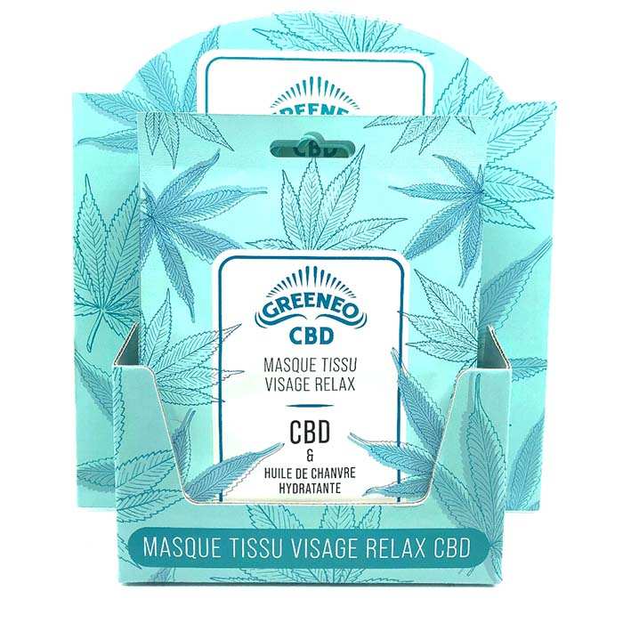 Masque tissu relaxant visage CBD | GREENEO - CBDelys