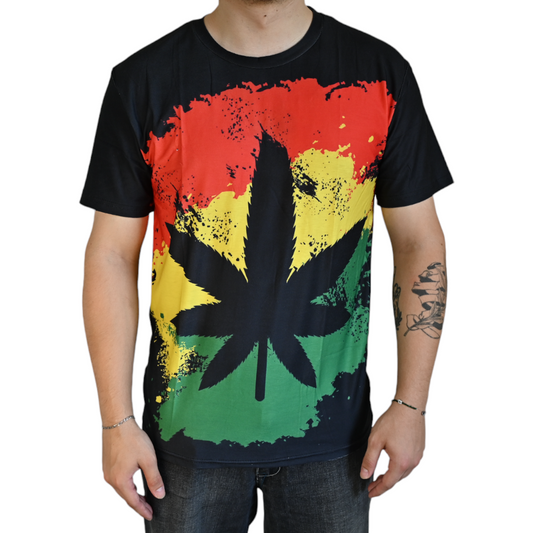 T-shirt Cannabis Rasta – vue principale