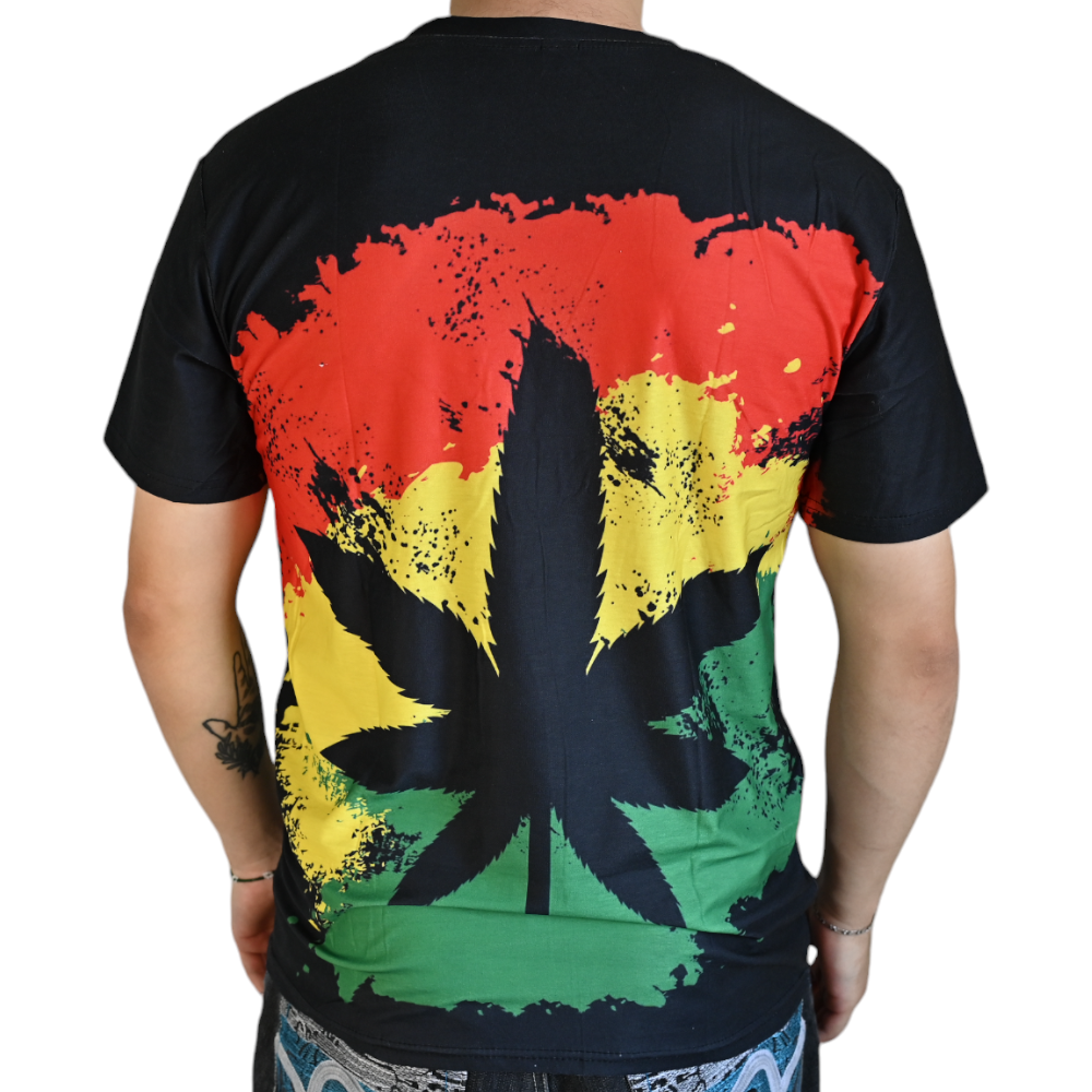 T-shirt Cannabis Rasta – détail 2