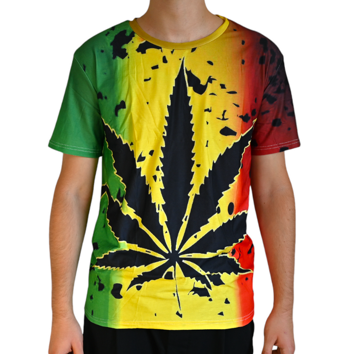 T-shirt Cannabis Style Rasta – vue principale