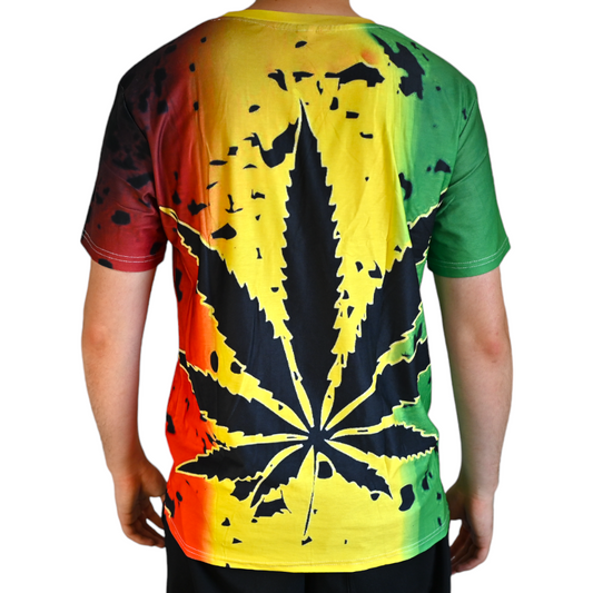 T-shirt Cannabis Style Rasta – détail 2