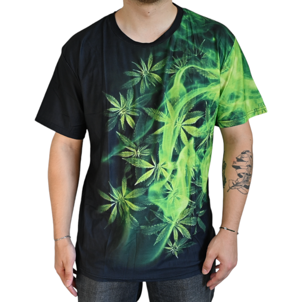 T-shirt Cannabis Smoky Green – vue principale
