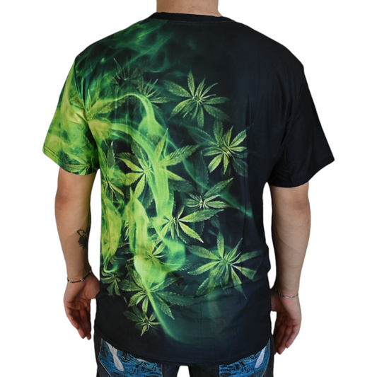 T-shirt Cannabis Smoky Green – détail 2