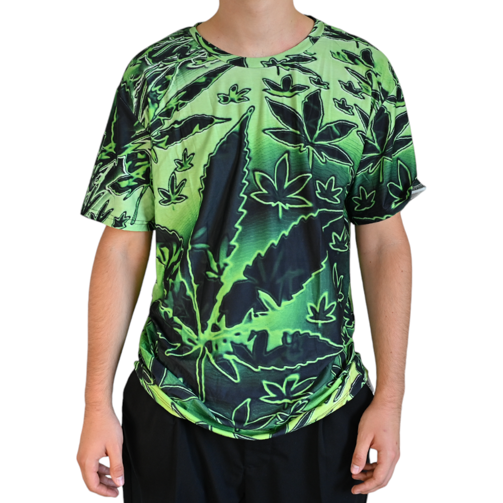T-shirt Cannabis Psychédélique Vert – vue principale