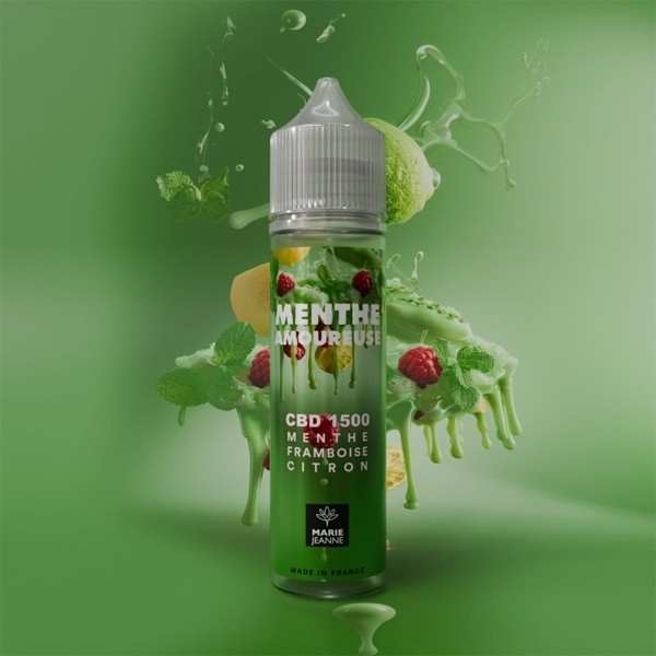 E-liquide CBD Menthe Amoureuse 50ml Marie Jeanne - Menthe Framboise Citron – détail 2
