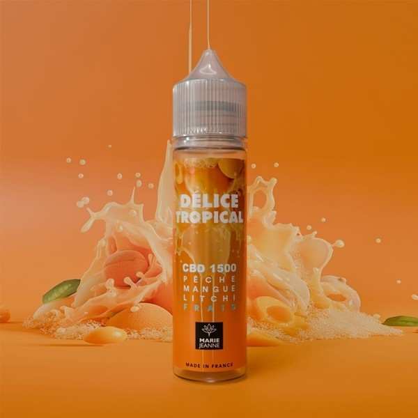 E-liquide CBD Delice Tropical 50ml Peche Mangue Litchi - Marie Jeanne – vue principale