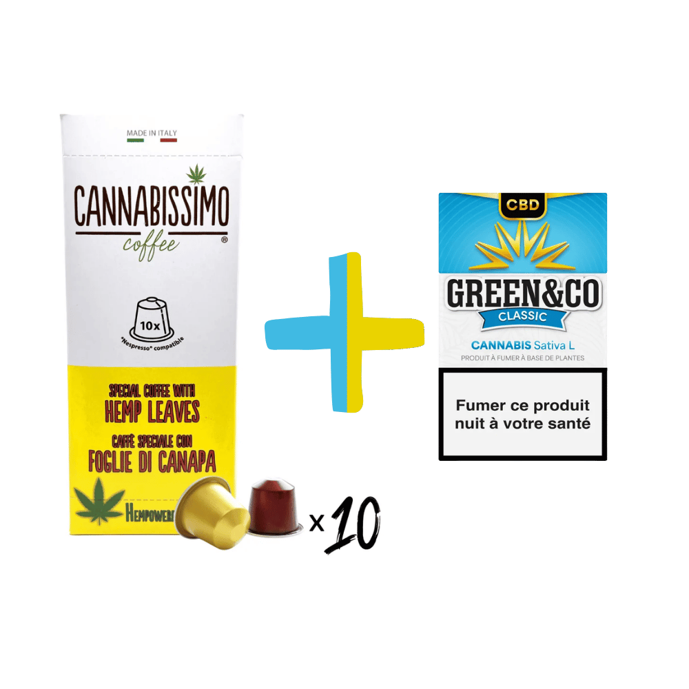 Pack CBD Café & Cigarette - Capsules Cannabissimo + Green&Co Classic - CBDelys