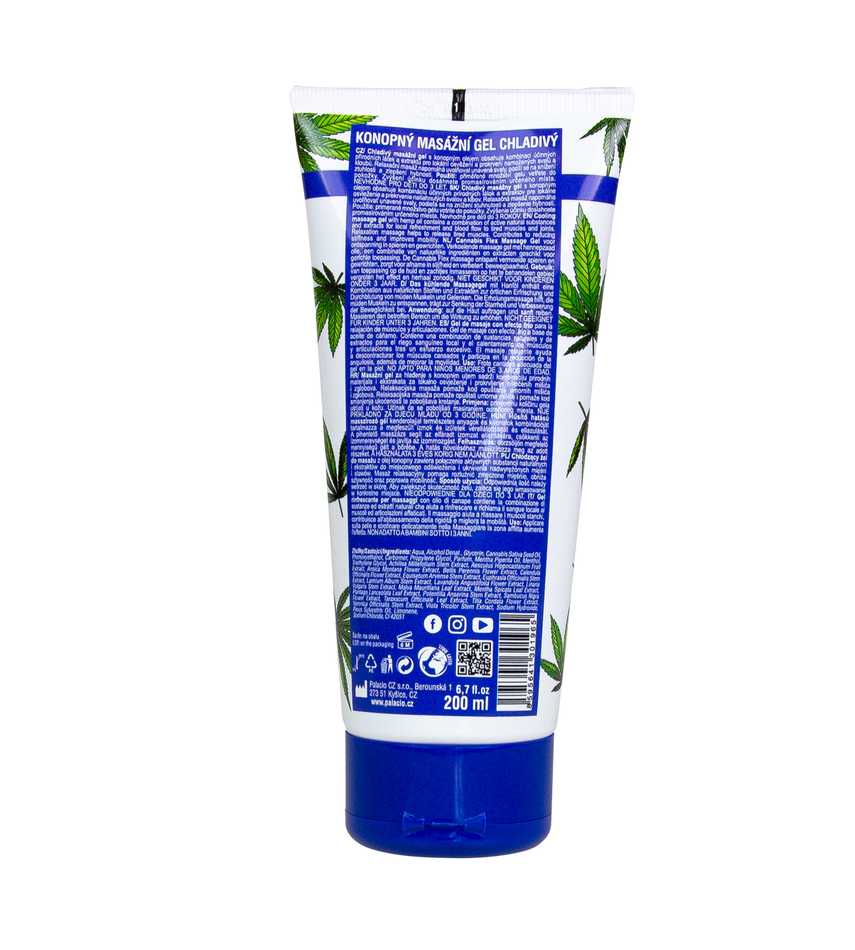 Gel de massage au chanvre CANNACOOL effet rafraîchissant, 200 ml Palacio - CBDelys