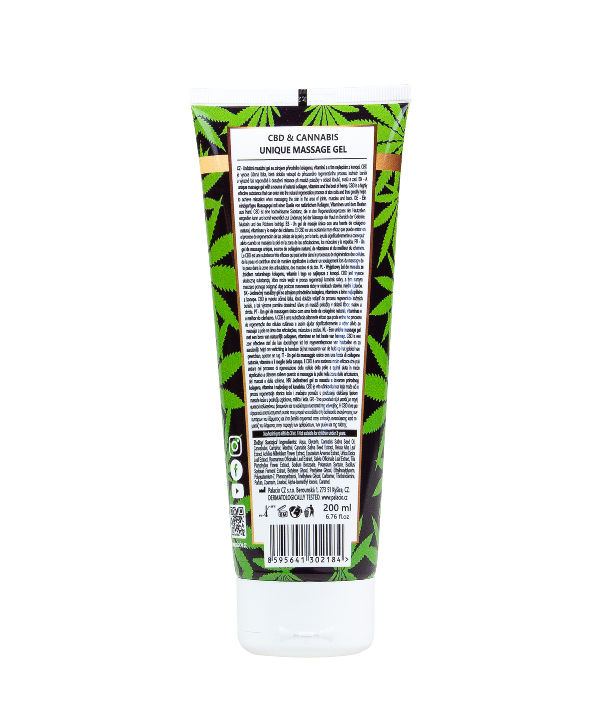 CBD Fortis : Gel de Massage au Chanvre & Collagène, 200 ml Palacio - CBDelys