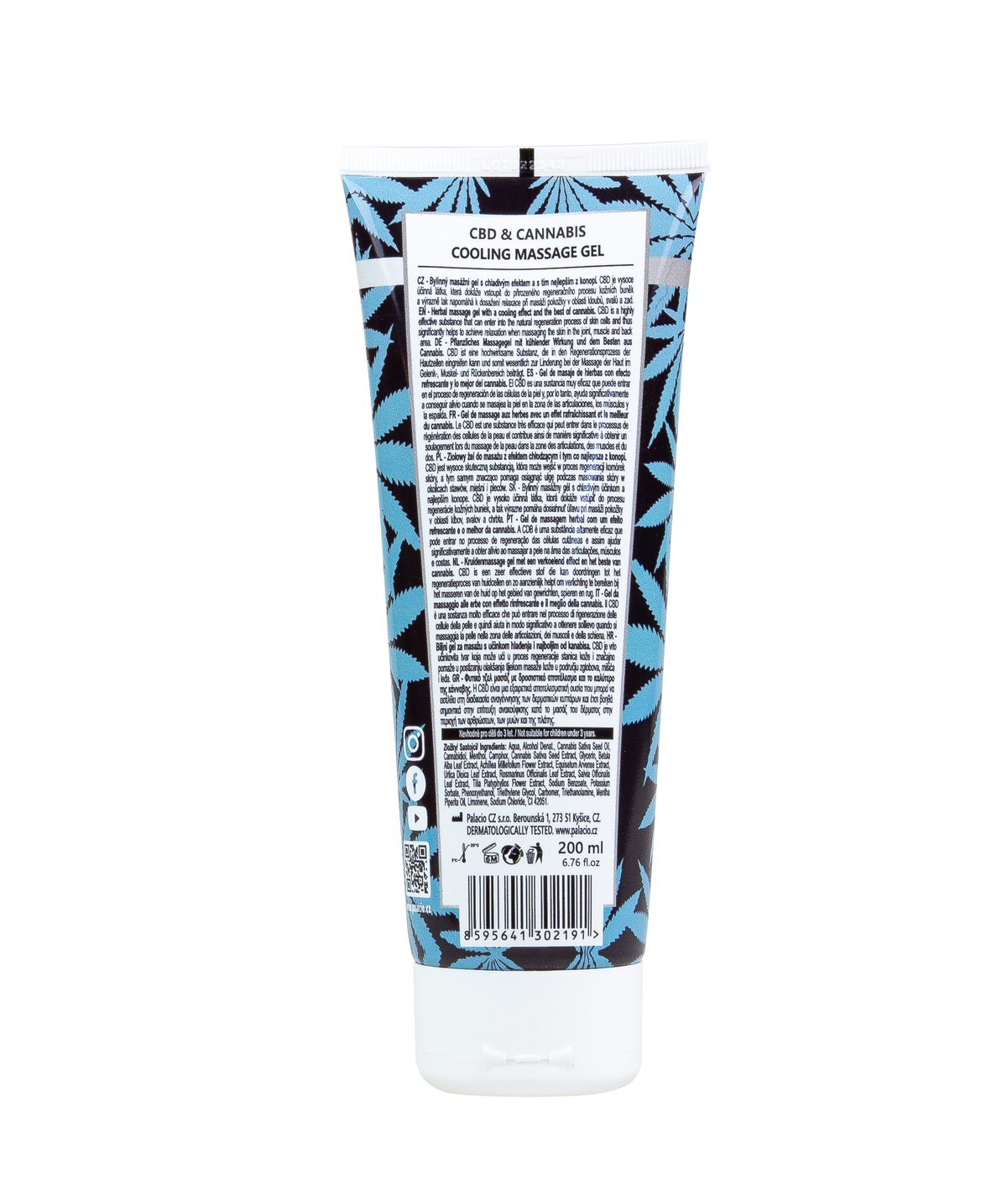Gel de massage rafraîchissant CBD Chill, 200 ml Palacio - CBDelys