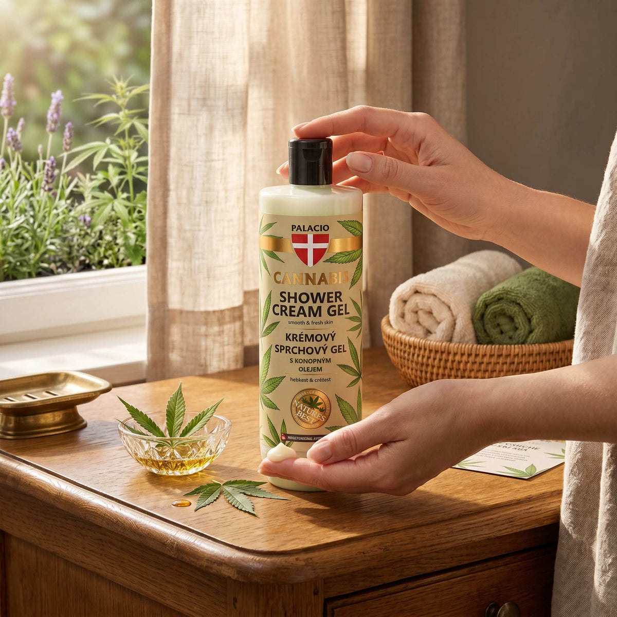 Gel Douche Crème à l'Huile de Chanvre, 500 ml Palacio - CBDelys