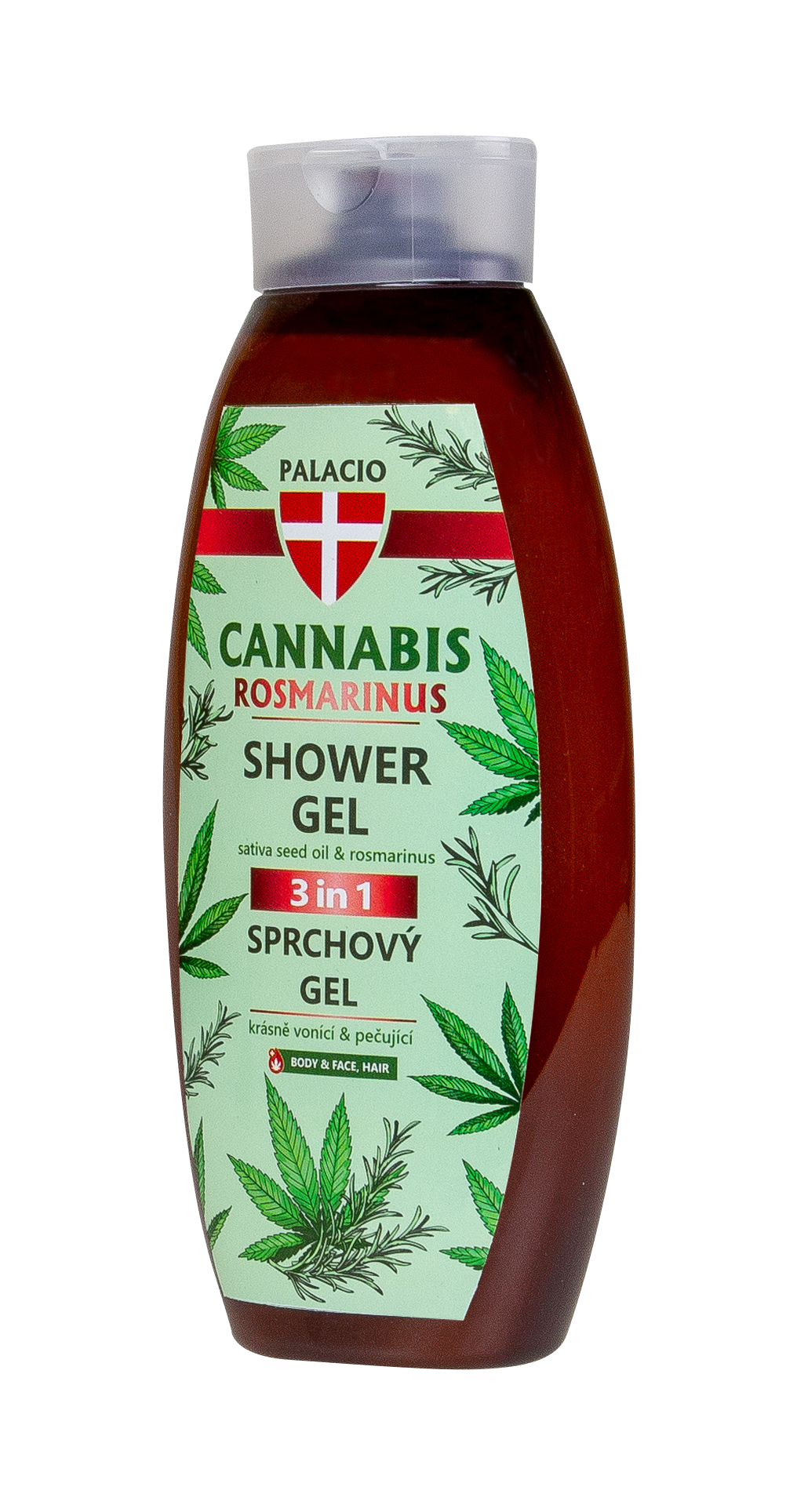 Gel Douche Cannabis & Romarin 3-en-1, 500 ml Palacio - CBDelys