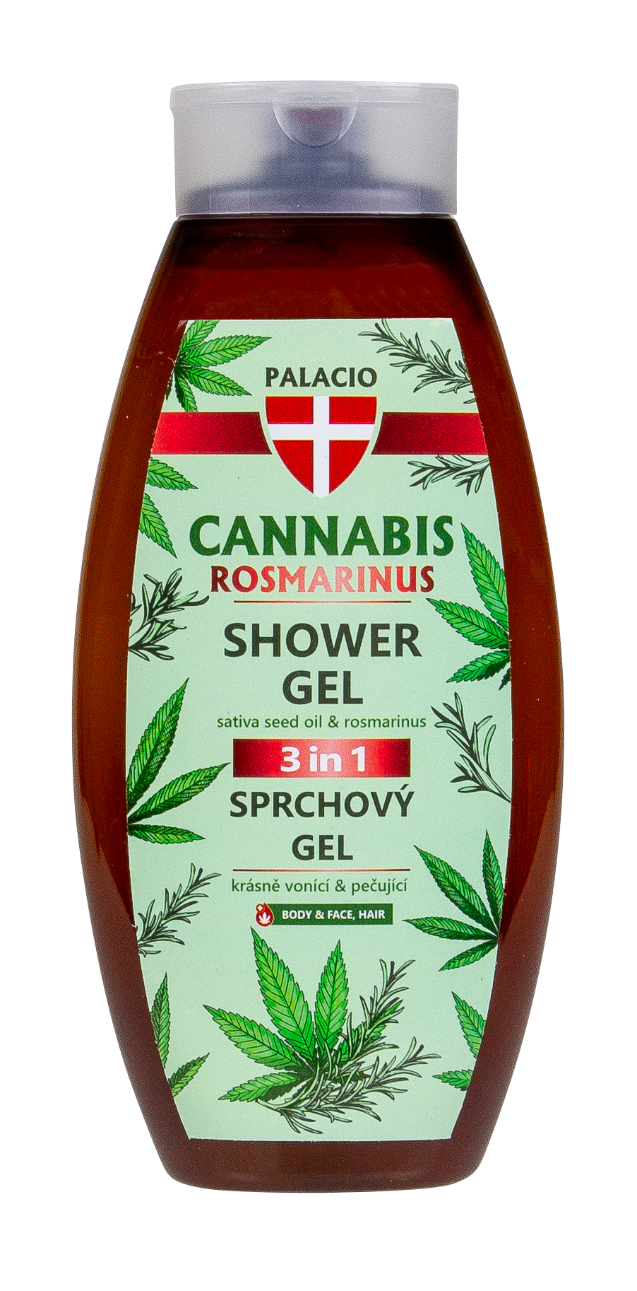 Gel Douche Cannabis & Romarin 3-en-1, 500 ml Palacio - CBDelys