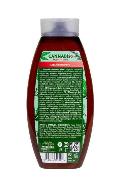 Cannabis Rosmarinus : bain moussant à l'huile de chanvre, 500 ml Palacio - CBDelys