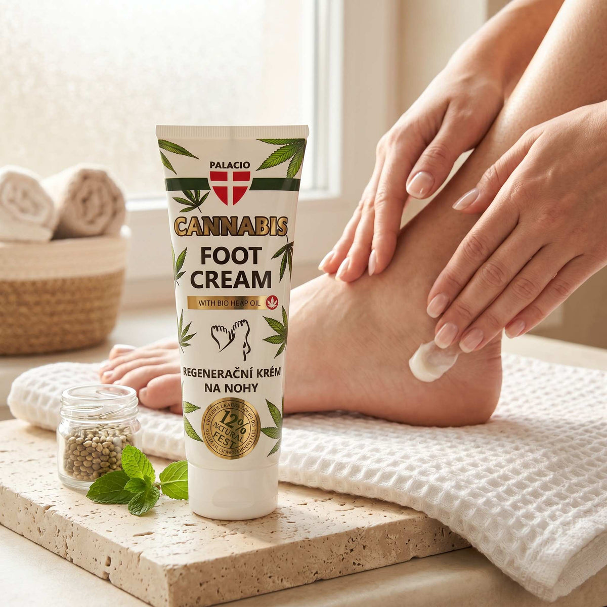 Crème pieds au chanvre BIO - Soin réparateur, 125 ml Palacio - CBDelys
