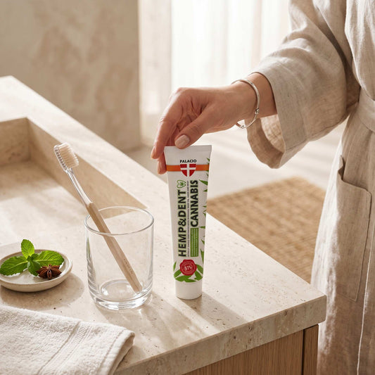 Dentifrice au chanvre HEMP & DENT - Soin doux, 75 g Palacio - CBDelys