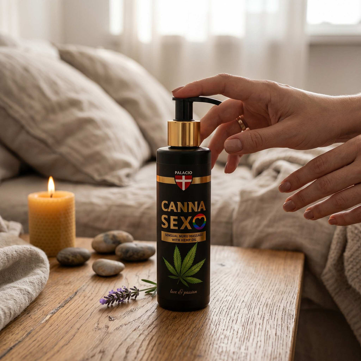 Huile de Massage au Chanvre Cannasex, 150 ml Palacio - CBDelys