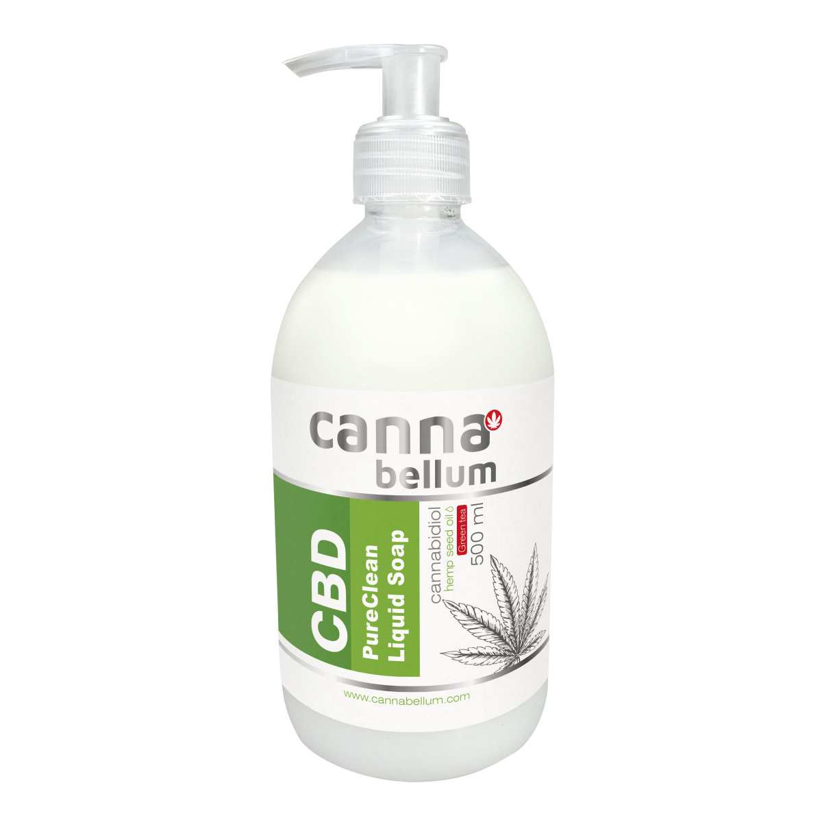 CBD Savon Liquide PureClean au Chanvre & Thé Vert, 500ml Cannabellum - CBDelys