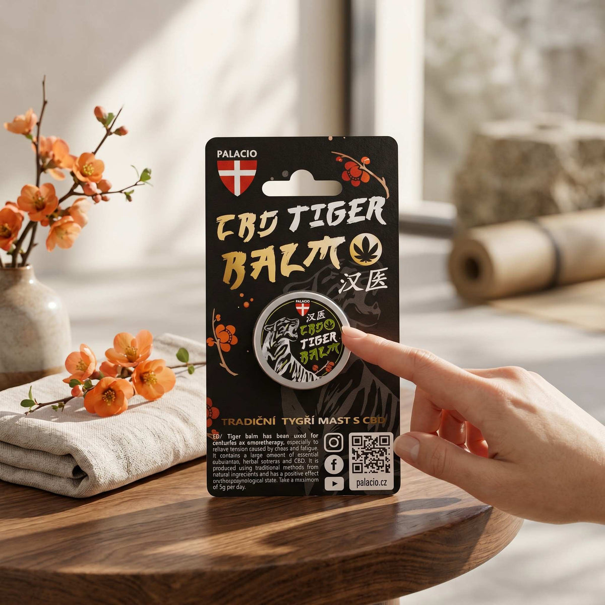 Tiger – Baume du Tigre au CBD & Huiles Essentielles, 15g Palacio - CBDelys