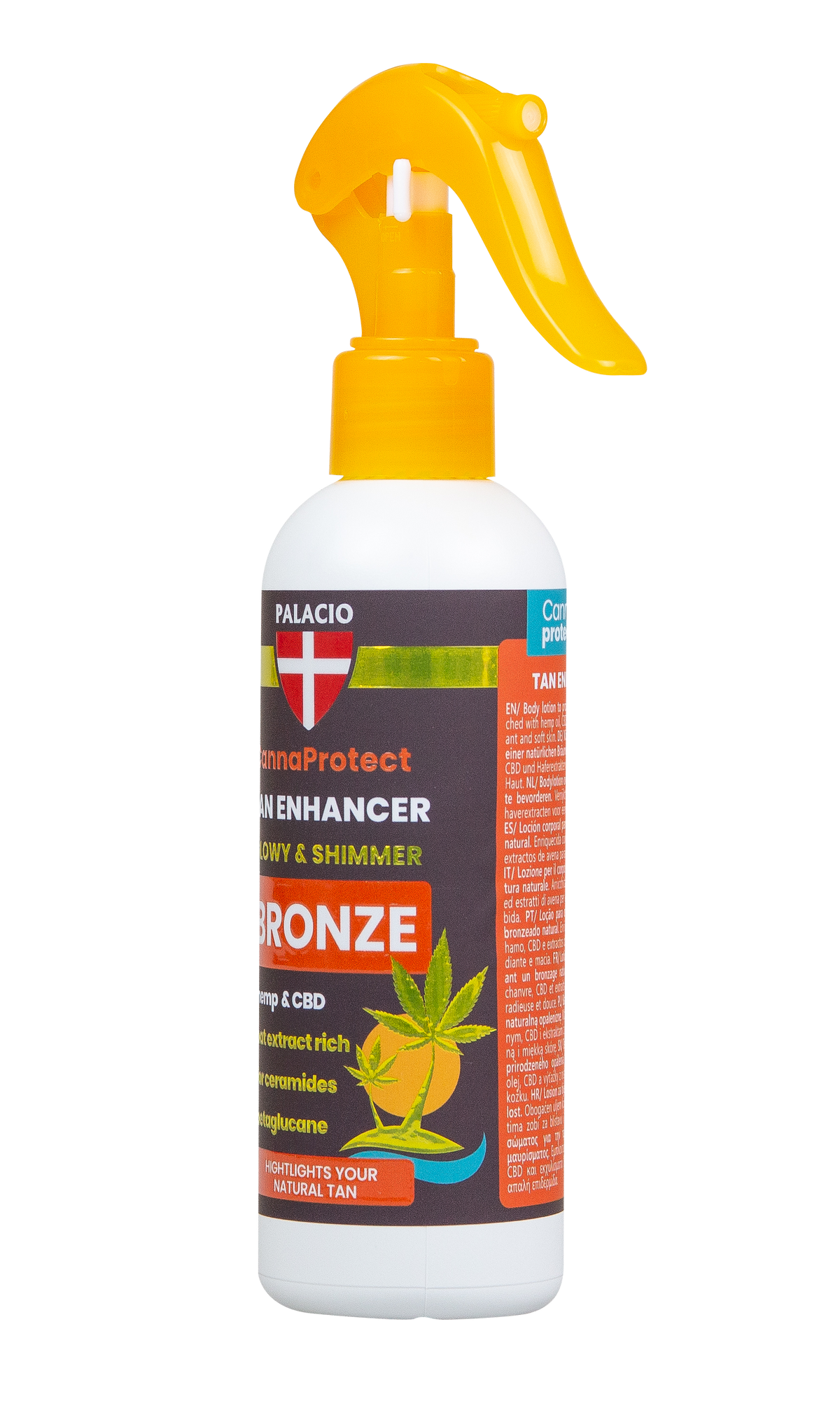CannaProtect Activateur de Bronzage au Chanvre & CBD, 200 ml Palacio - CBDelys