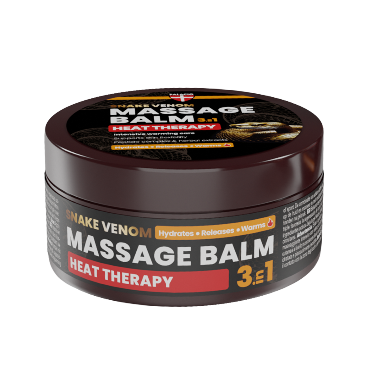 Baume de Massage Chauffant Heat 3-en-1 au Venin de Serpent, 300 ml Palacio - CBDelys