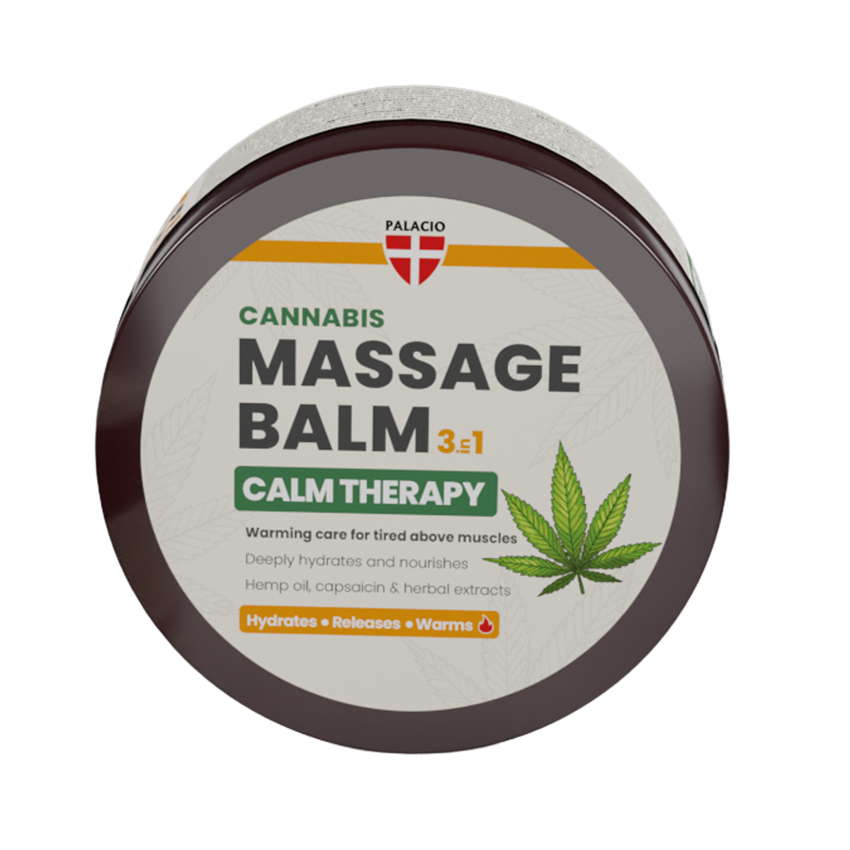 Baume de Massage Calm 3-en-1 Chauffant à l'Huile de Chanvre Palacio - CBDelys