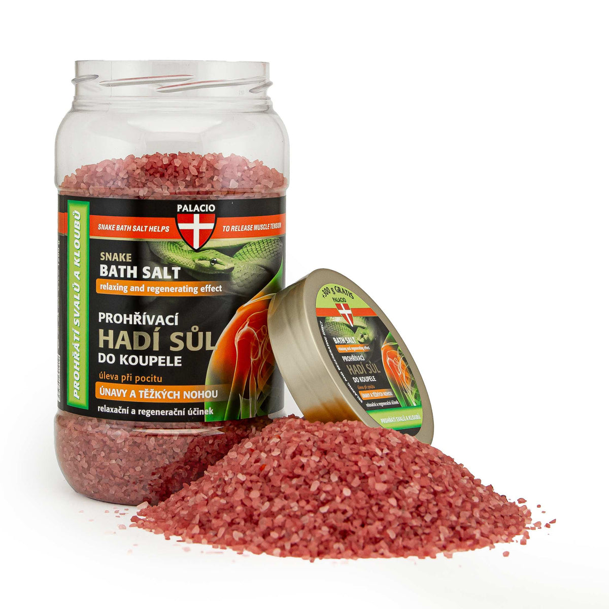 Sel de bain au venin de serpent & chanvre 1200 g PALACIO - CBDelys