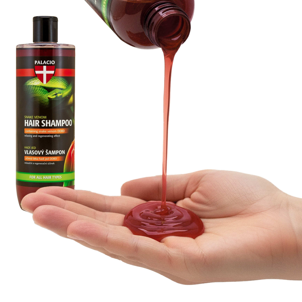 Shampooing au venin de serpent 500 ml, corps & cheveux PALACIO - CBDelys