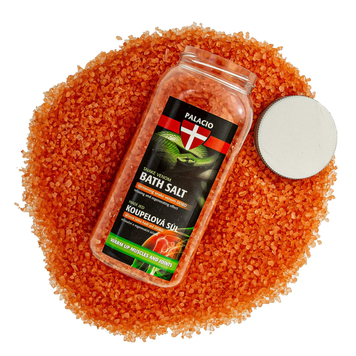 Sel de bain au venin de serpent 900 g, détente & régénération PALACIO - CBDelys